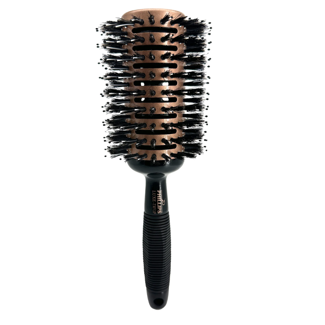 Phillips Brush 3.5" Tourmaline Monster Vent Round Brush - Professional Poly Tip for Volume & Shine (LUXE-TMV3P)