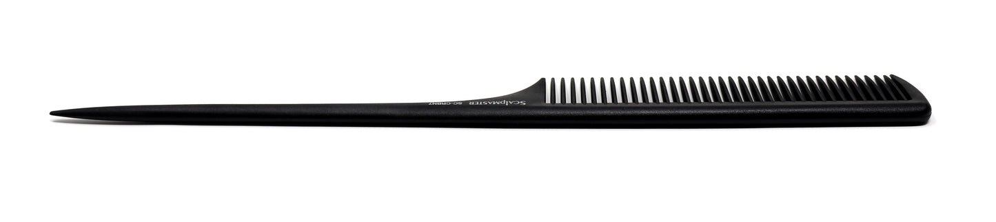 Scalpmaster 9 In. Carbon Rattail Comb. Heat Resistant Fine Teeth Comb