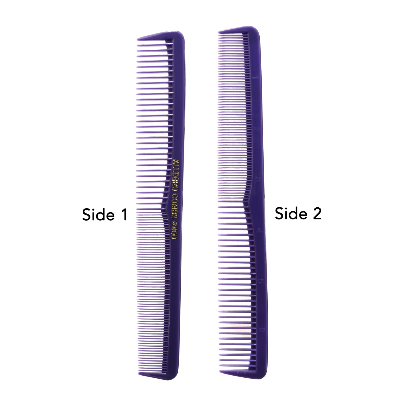 Allegro Combs 400 Hair Combs Barber Comb Set Hair Cutting Pocket Comb For Hair Stylist Styling Comb Men’s Women’s Made In USA Purple 12 Pk.