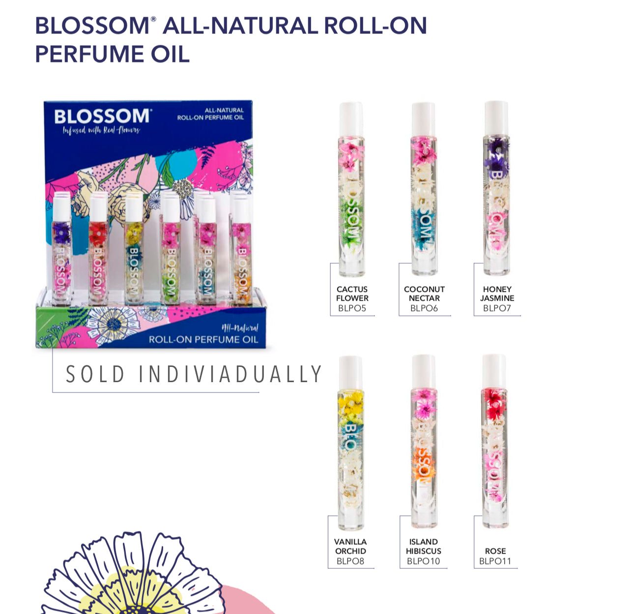 Blossom Roll-On Perfume Oil All-Natural Vegan Perfume Paraben-Free 1 Pc.