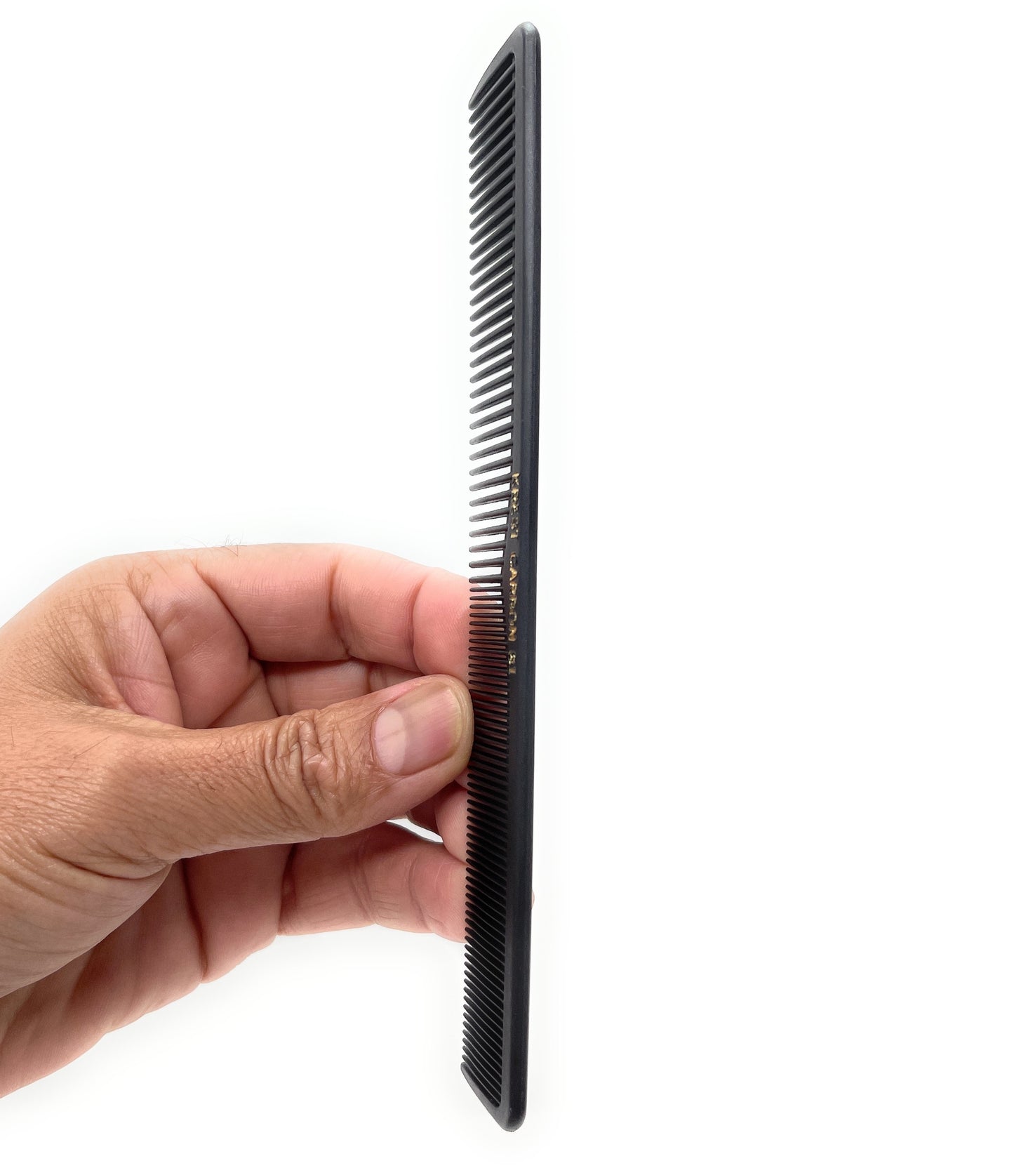 Krest Carbon Fiber Heat Thermal Combs All Purpose Barber Cutting Parting Rattail Flexible Thing Sectioning Fine And Wide Tooth 1 Pc.