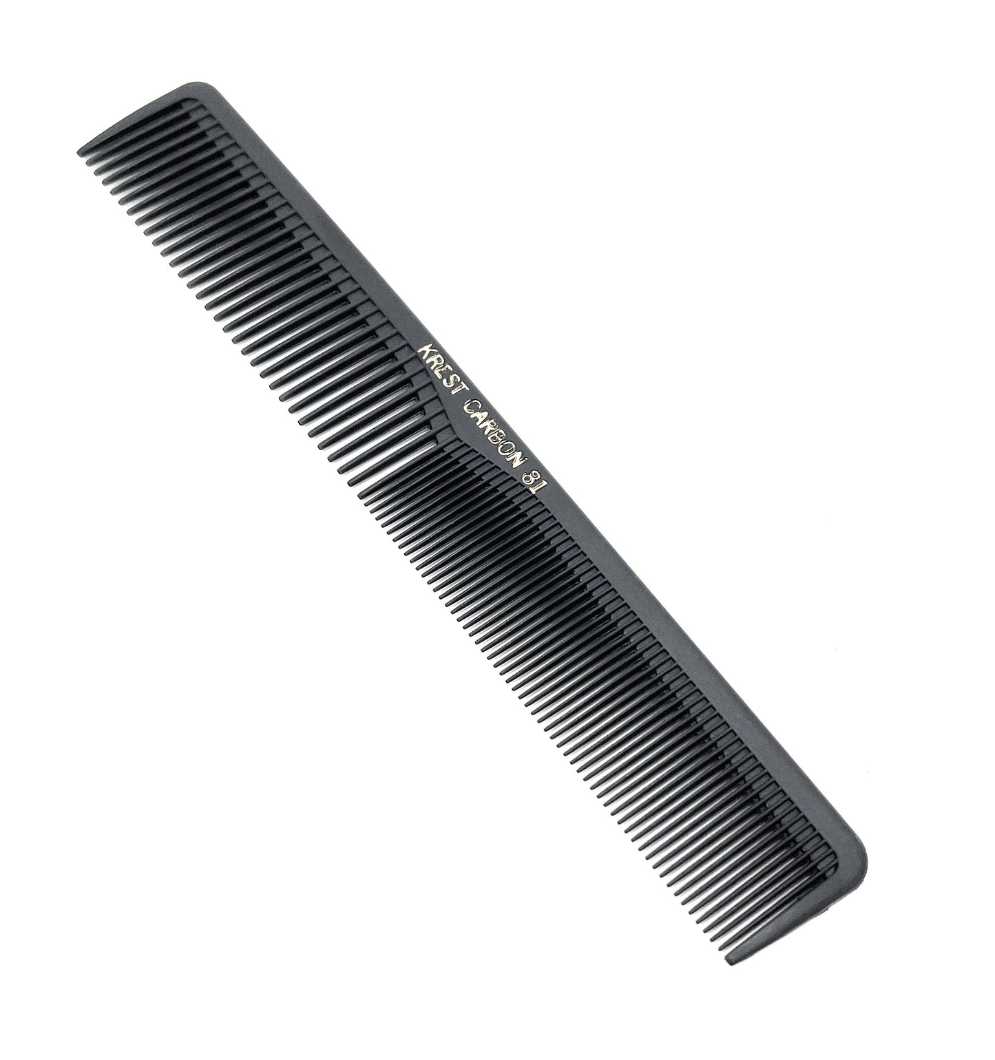 Krest Carbon Fiber Heat Thermal Combs All Purpose Barber Cutting Parting Rattail Flexible Thing Sectioning Fine And Wide Tooth 1 Pc.