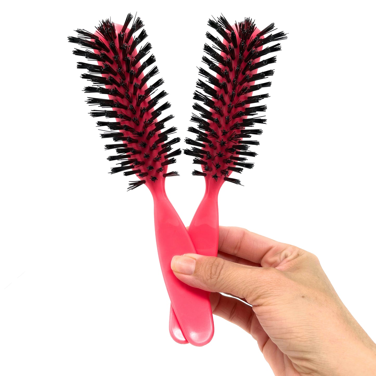 Styling Gear Detangling Hair Brush Nylon Bristles 7 Row Teasing Womens Brush For Thick Hair 2 pc.