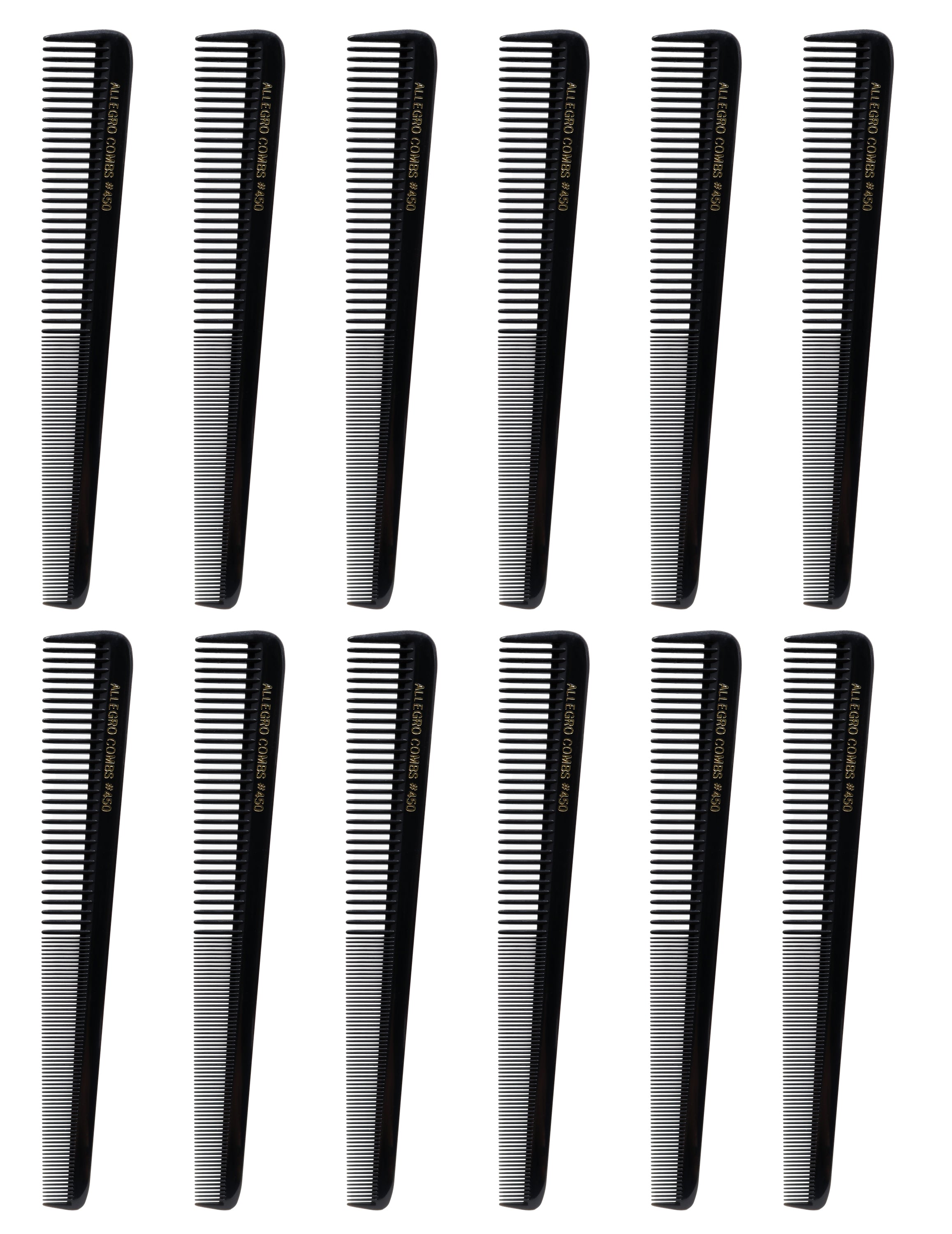 Allegro Combs 450 - Tapered Barber Hair Cutting Combs, Black, 12 Pack – Allegro  Beauty Store