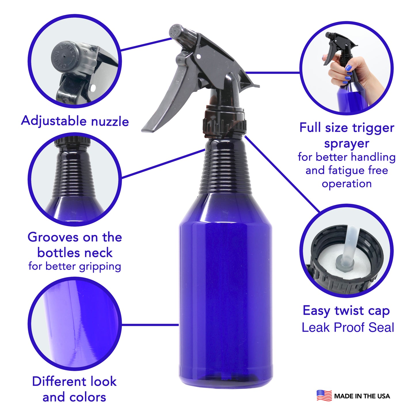 Allegro Combs Plastic Spray Squirt Bottles For Water Cleaning Solutions Hair Cutting Mister Spray Bottle Squirt Empty For Plants Oil 1 Pc.
