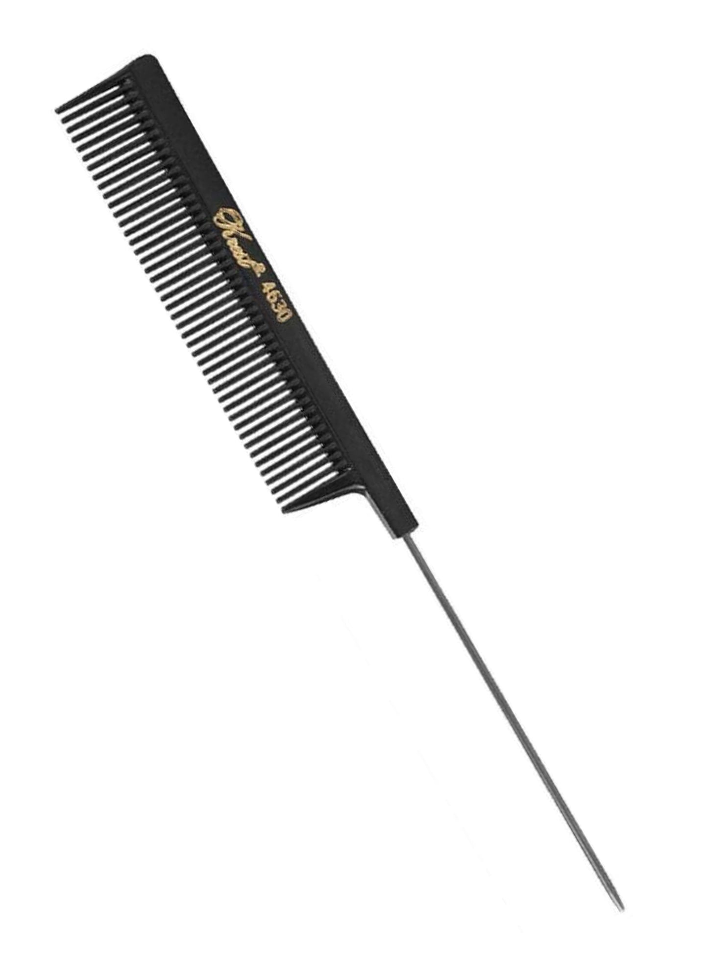 Krest Comb Pintail Comb Weaving Comb Foiling Comb Coarse Steel Pin Rattail Hair Comb. Black