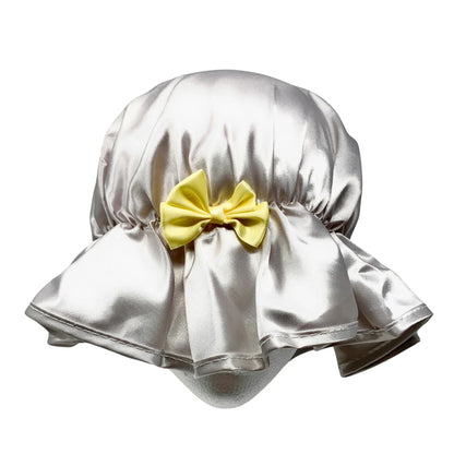 Kingsley Silky Satin Night Cap Sleeping Hats Sleep Bonnets Silver