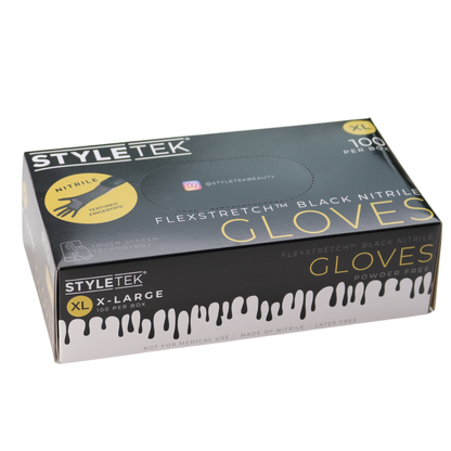 Styletek Black Powder Free Nitrile Glove, XL