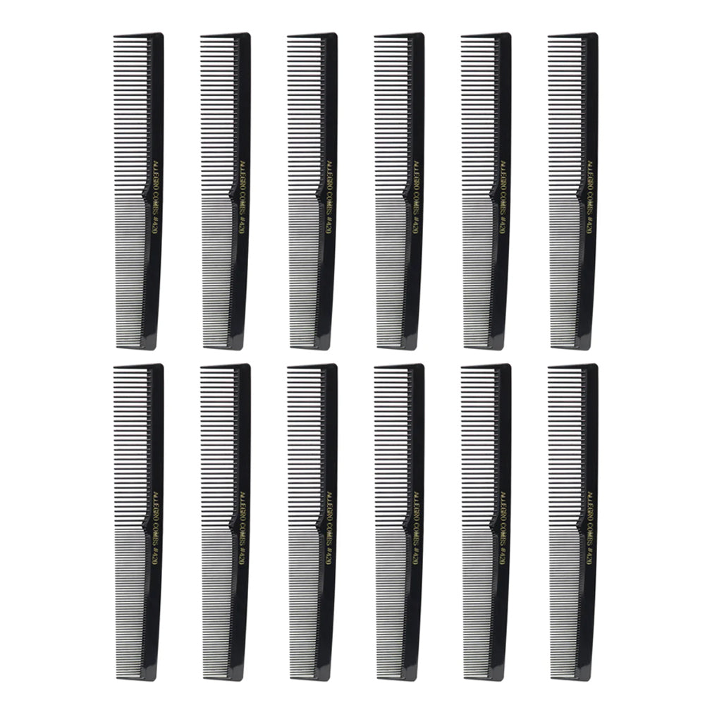 Allegro Combs 420 Barber Cutting Styling Comb Set - 12 count