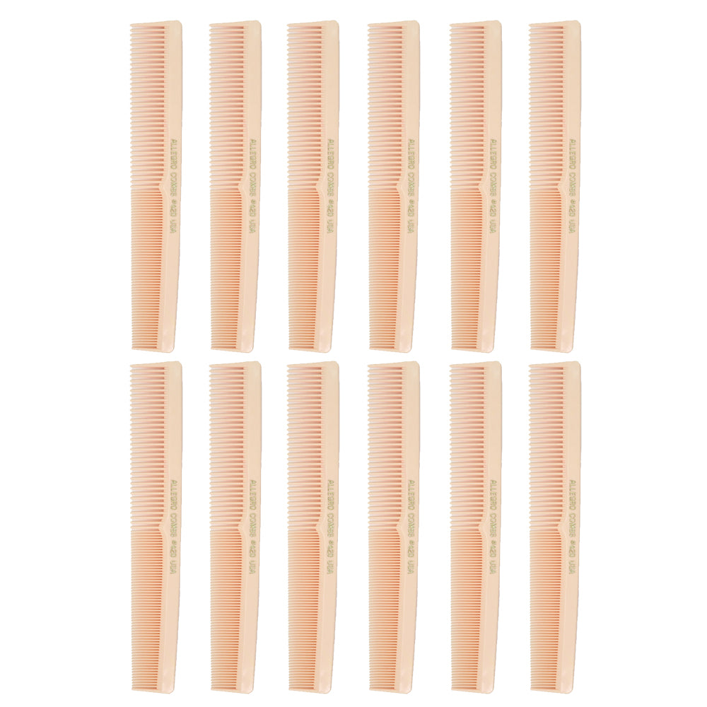 Allegro Combs 420 Barber Cutting Styling Comb Set - 12 count