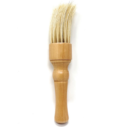 Scalpmaster 7 In. Barber Brush Neck Duster With Natural Bristles Barbershop Barber Brush For Hair Cuts Wood Handle 1 Pc.