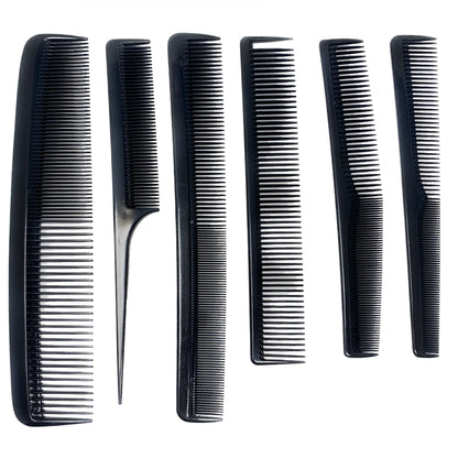 Scalpmaster Barber Combs Set Carbon Comb Set Cutting Combs Set 6 pk.