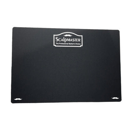 Scalpmaster Black Barber Mat - Anti-Slip Rubber Pad for Clippers & Tools