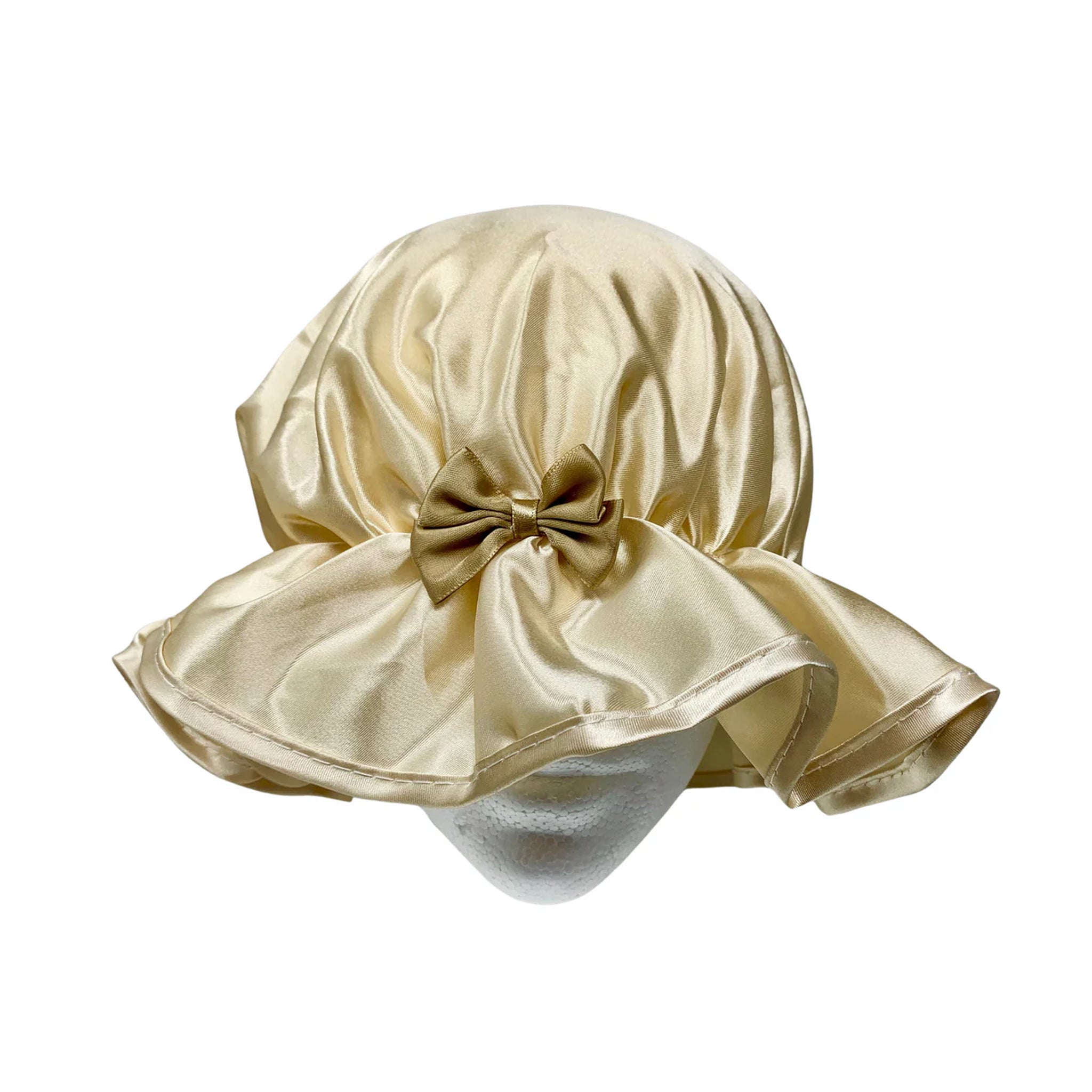 Kingsley Silky Satin Night Cap Sleeping Hats Sleep Bonnets Gold Allegro Beauty Store