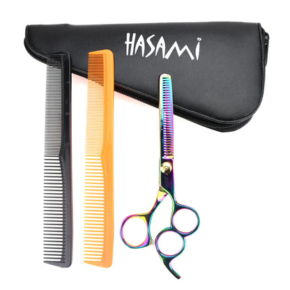 Hasami 6 In. Hair Thinning Scissors Hair Cutting Thinning Shears Set Titanium Finish J60-R