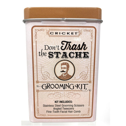 Cricket Don't Trash The Stache Grooming Kit Grooming Shears Tweezers And Beard Comb 3 Pcs.