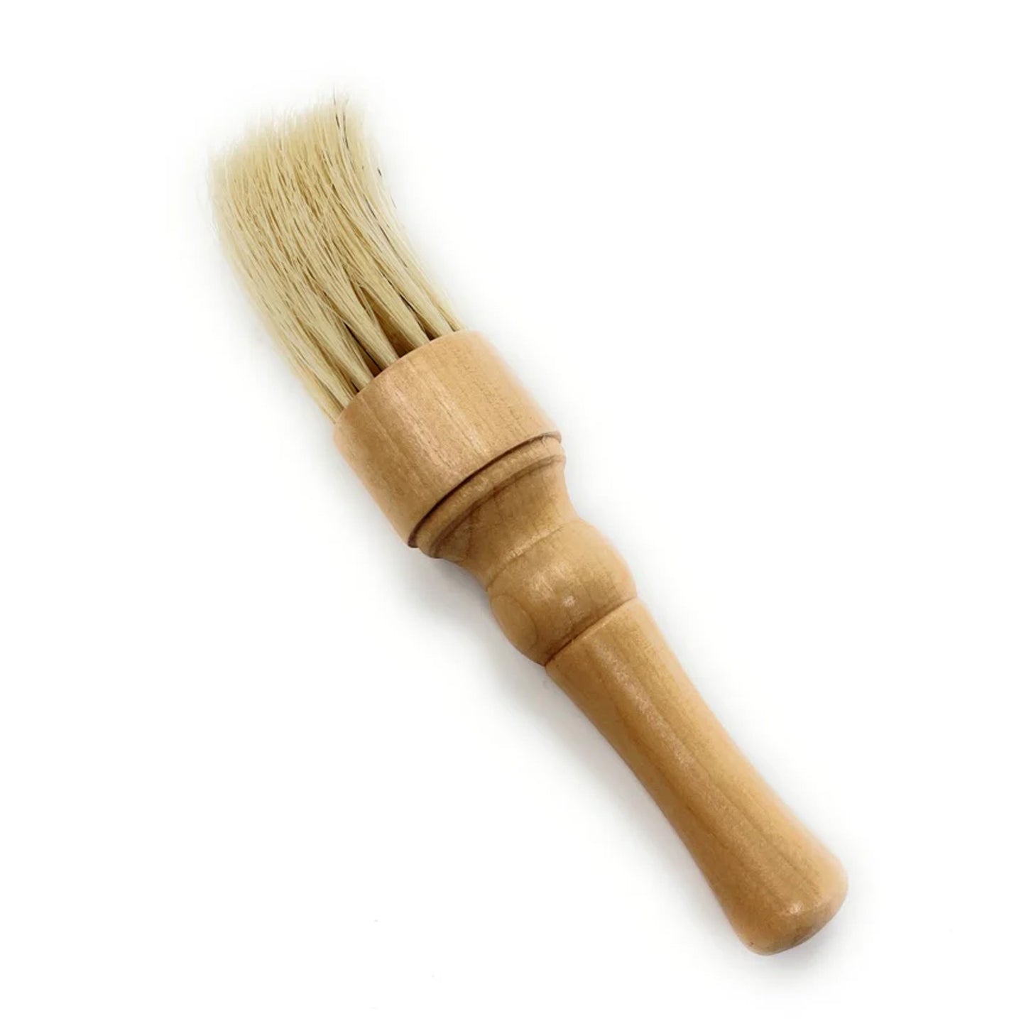 Scalpmaster 7 In. Barber Brush Neck Duster With Natural Bristles Barbershop Barber Brush For Hair Cuts Wood Handle 1 Pc.