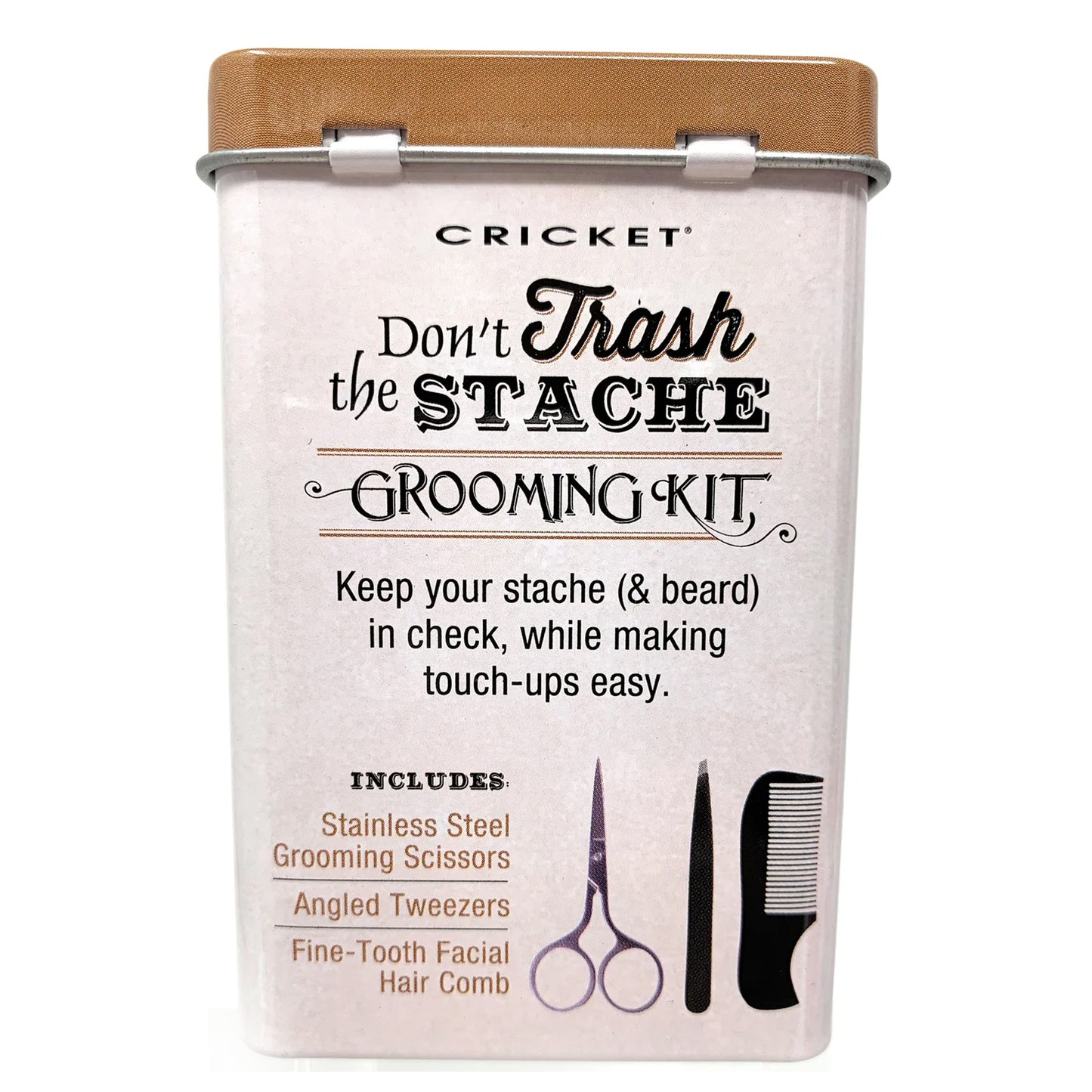 Cricket Don't Trash The Stache Grooming Kit Grooming Shears Tweezers And Beard Comb 3 Pcs.