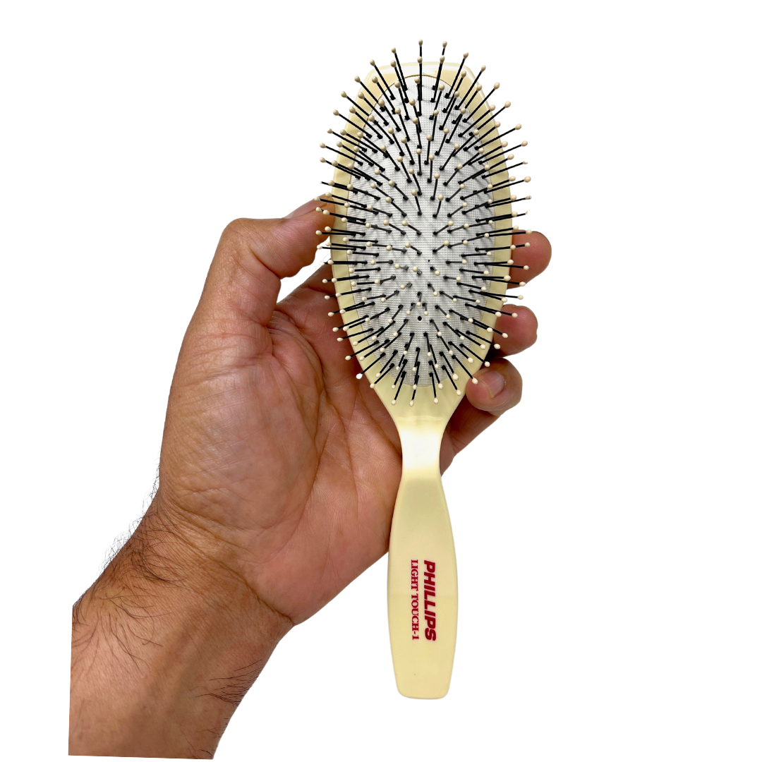 Phillips Light Touch 1 Oval Cushioned Hair Brush - 11-Row Bristles, Ivory