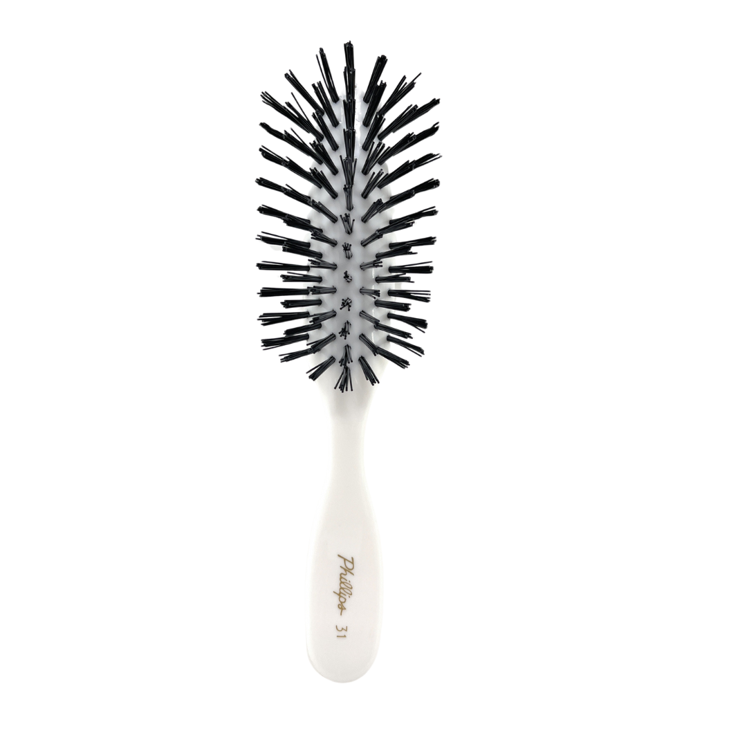 Phillips Brush 31 Nylon Bristles Hair Brush 7 Row Style Brush White 1 Pc