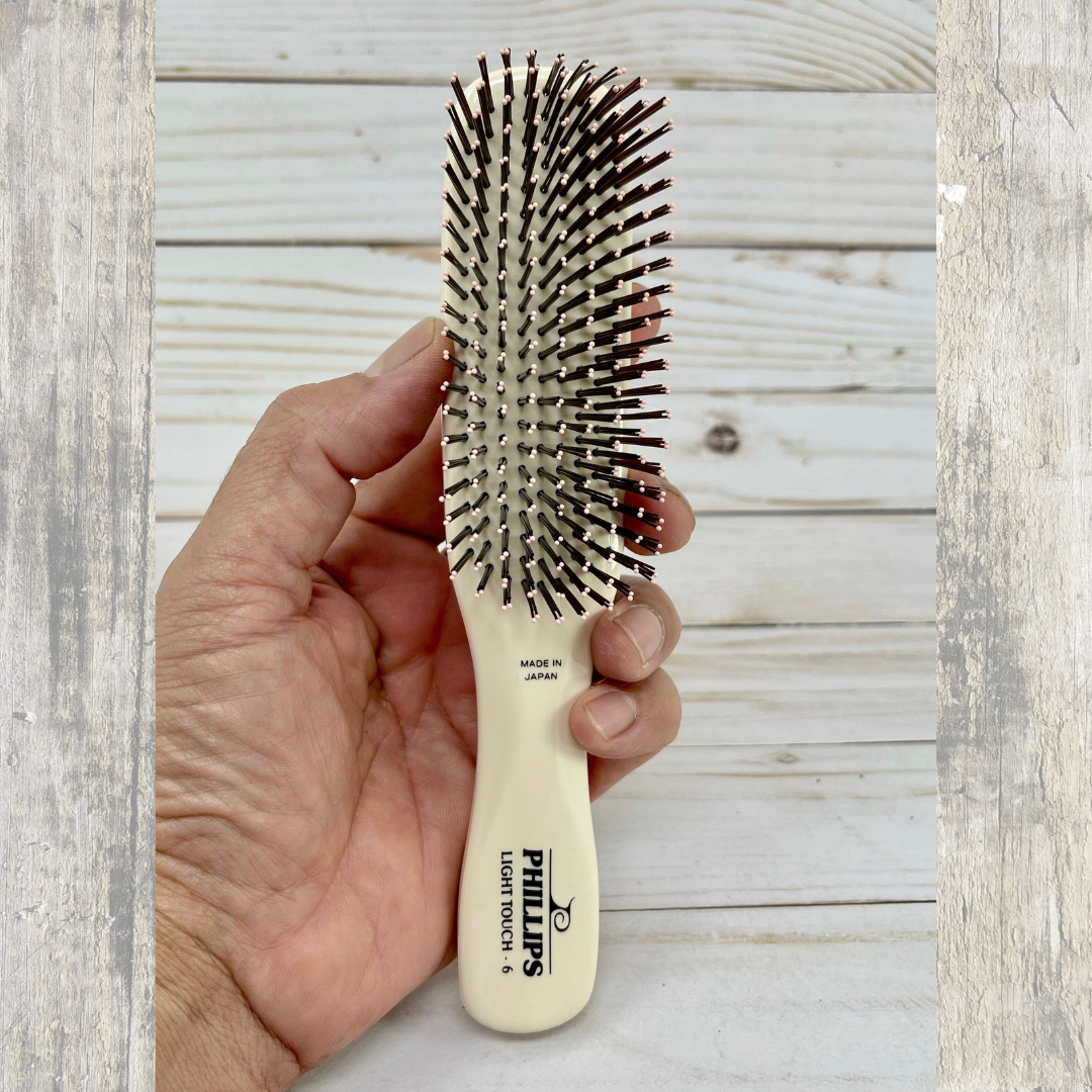 Phillips Brush Light Touch 6 Hair Brush - 9-Row Nylon Bristles, Ivory