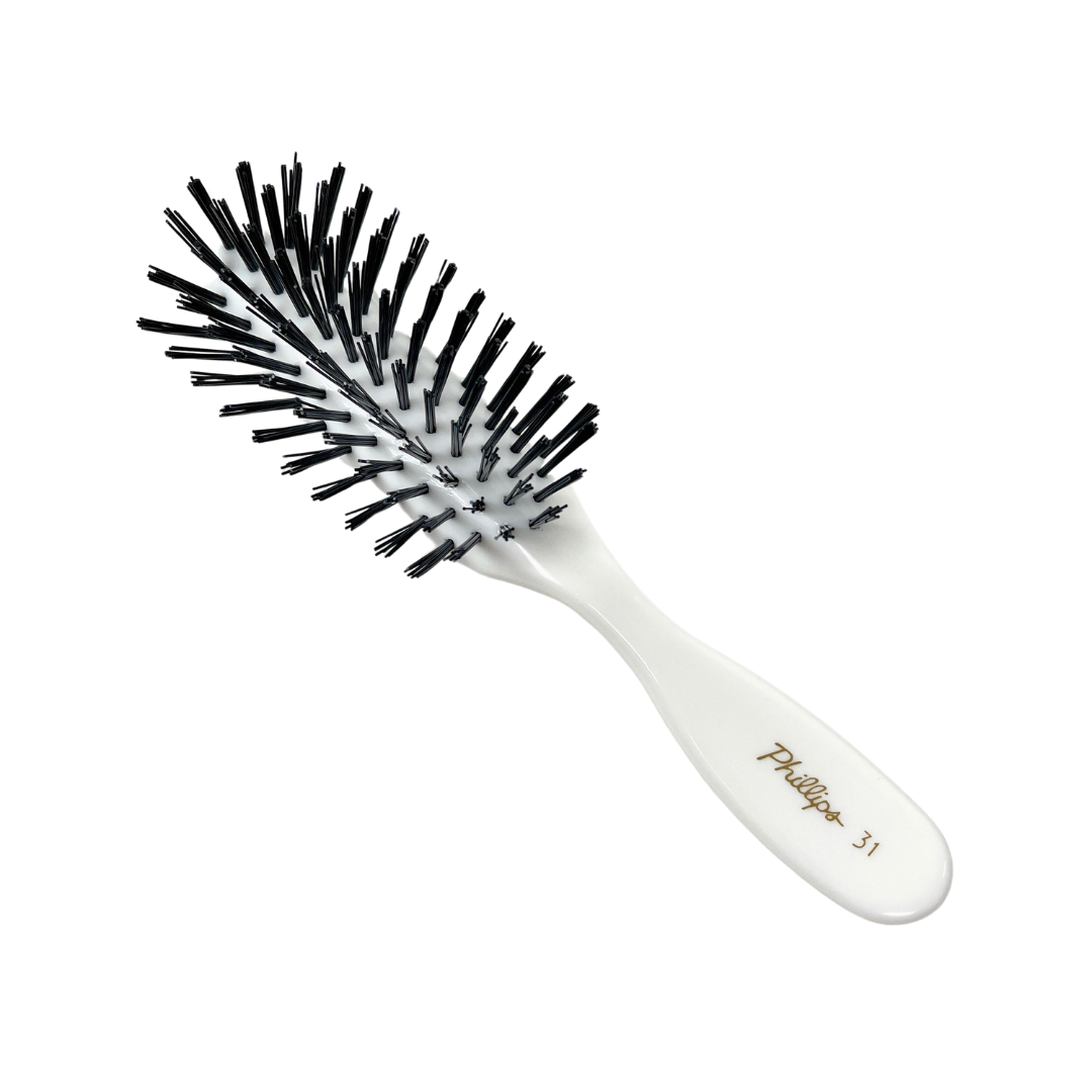 Phillips Brush 31 Nylon Bristles Hair Brush 7 Row Style Brush White 1 Pc