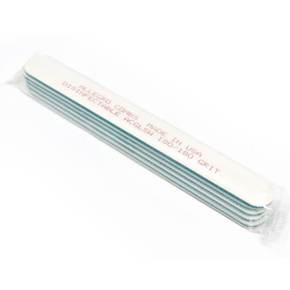 Allegro Combs Cushioned Nail Files  Grits 080, 100, 180, 240. 5 Count