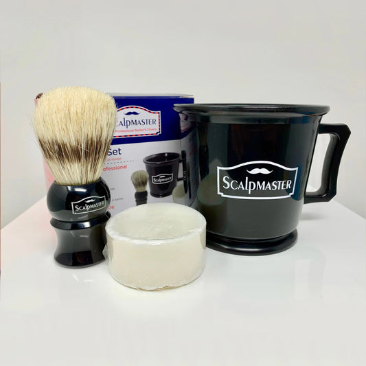 Scalpmaster Professional Wet Shaving Set – Mug, Brush & Soap