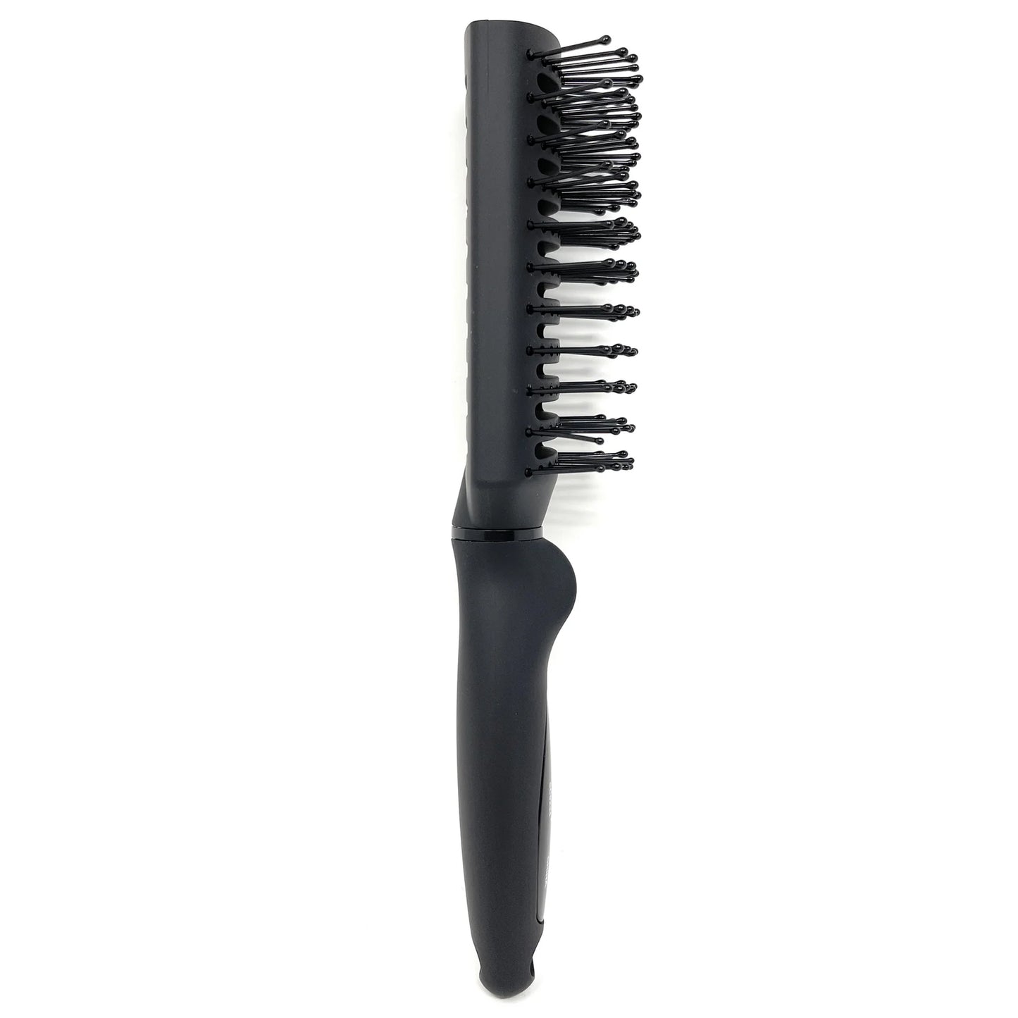 Scalpmaster Hair Brush Tunnel Vent Brush Ball-Tipped Rich Black Rubberized Finish 1 Pc.