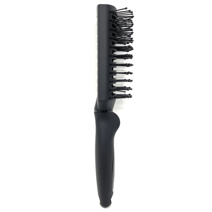 Scalpmaster Hair Brush Tunnel Vent Brush Ball-Tipped Rich Black Rubberized Finish 1 Pc.