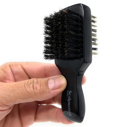 Scalpmaster 2-Sided Mini Club Brush 5 Rows 100% Natural Boar Bristles Beard Brush 1 Pc.