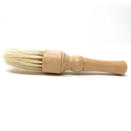 Scalpmaster 7 In. Barber Brush Neck Duster With Natural Bristles Barbershop Barber Brush For Hair Cuts Wood Handle 1 Pc.