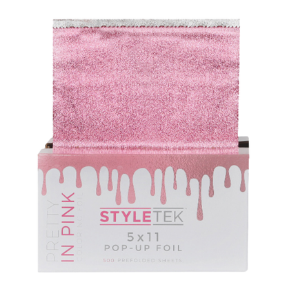 Styletek 5x11 Pre-Cut Pop-Up Foil, Heavy Texture, Pink 500 Sheets