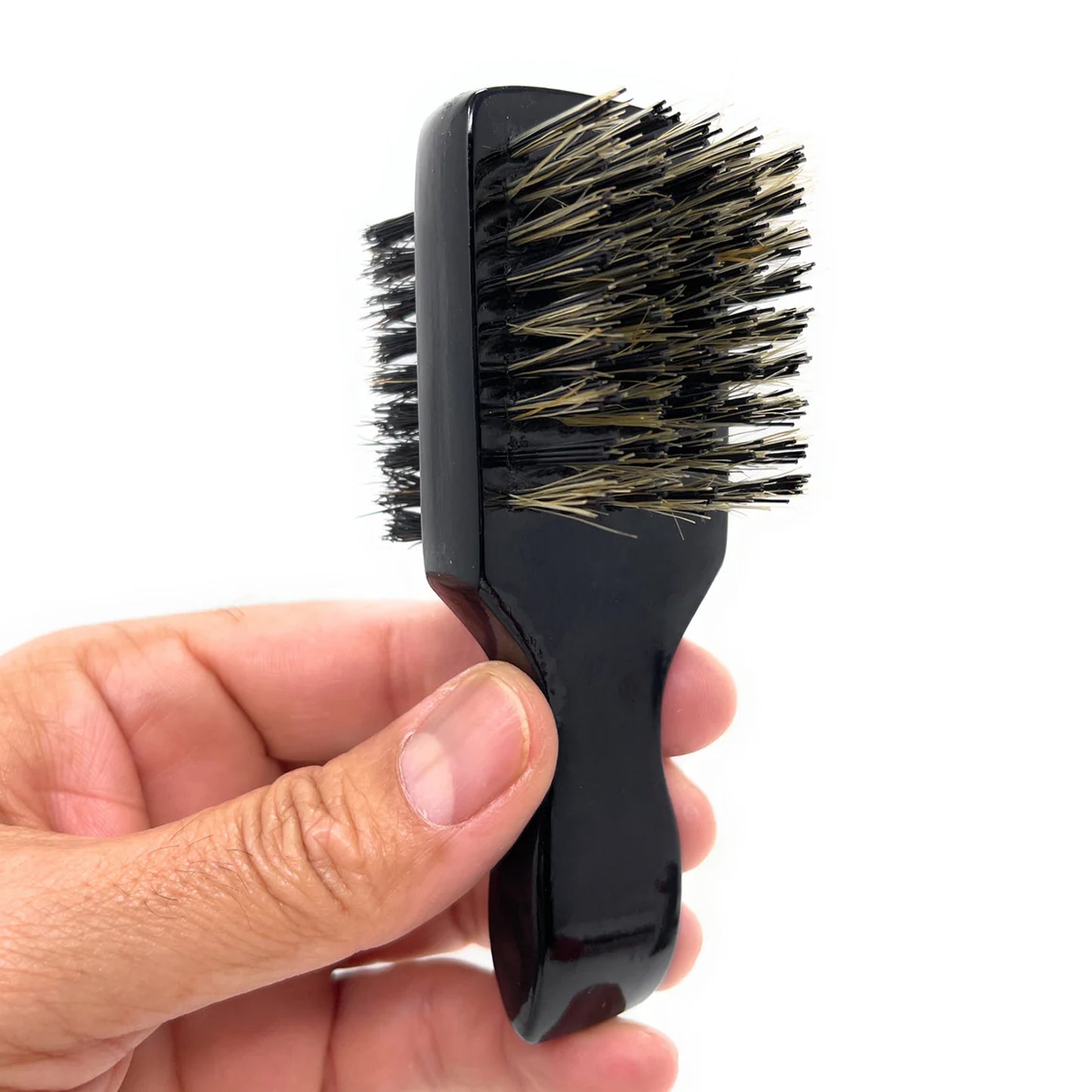 Scalpmaster 2-Sided Mini Club Brush 5 Rows 100% Natural Boar Bristles Beard Brush 1 Pc.