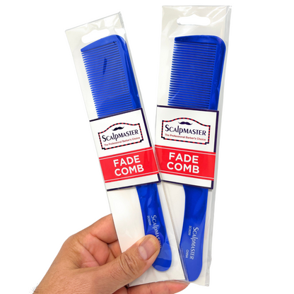 Scalpmaster Fade Clipper Cutting and Blending Comb, Flexible, Blue, 2 Count