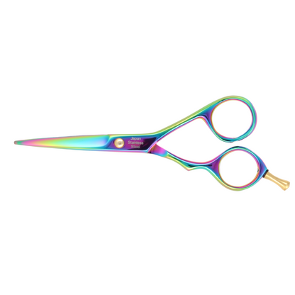 Hasami 5.5" Ergonomic Offset Shears – Rainbow Titanium Finish B-60R