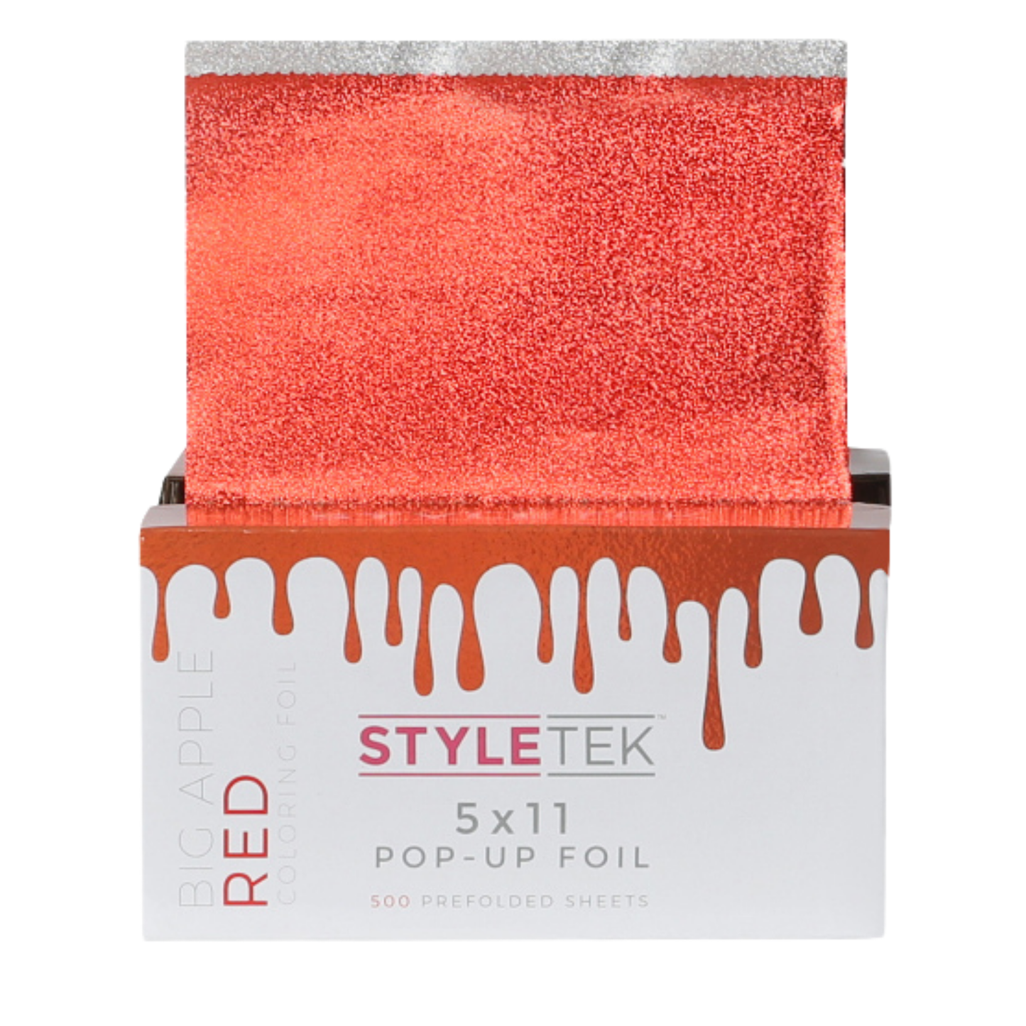 Styletek 5x11 Pre-Cut Pop-Up Foil, Heavy Texture, Red 500 Sheets