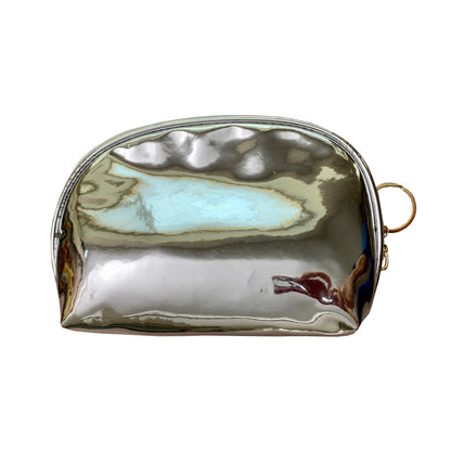 Travel Makeup Bags Cosmetic Bag Make Up Toiletry Bag Makeup Organizer Bag Metal Silver 1 Pc.