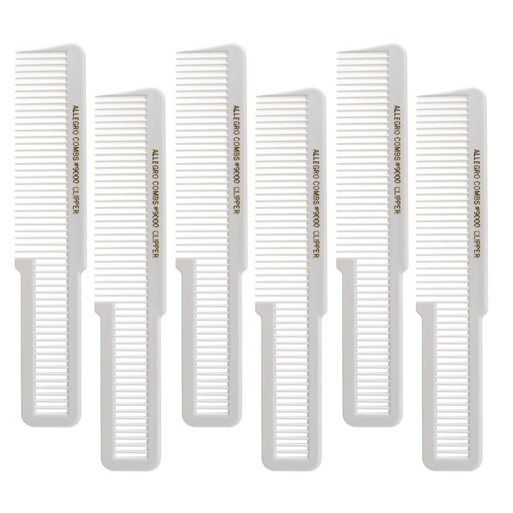 Allegro Combs #9000 Clipper Combs Blending Flat Top 6 Count