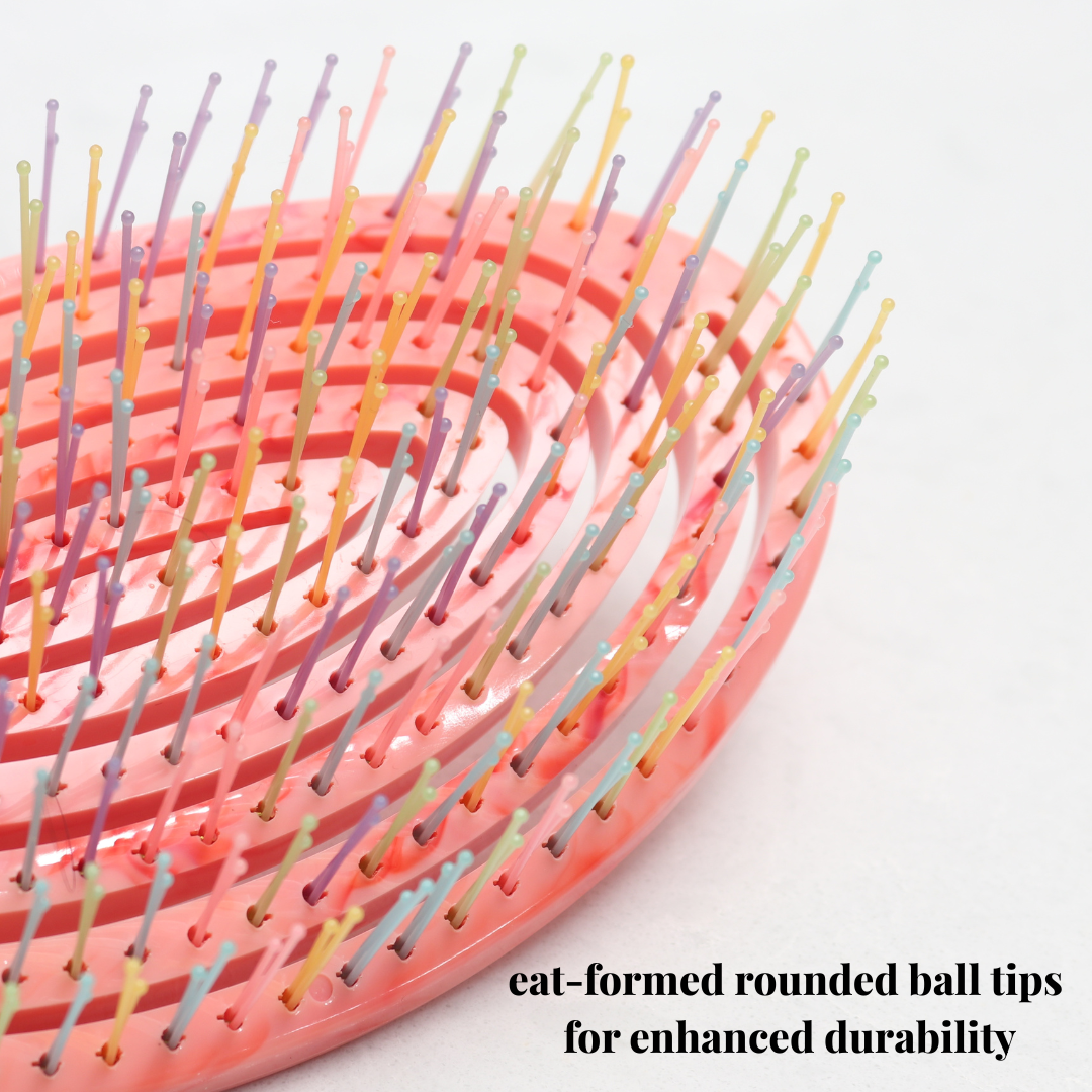 BLUSHMARKS Spiral Flex Detangling Hair Brush – Flexible Vented Hair Brush for Wet & Dry Hair