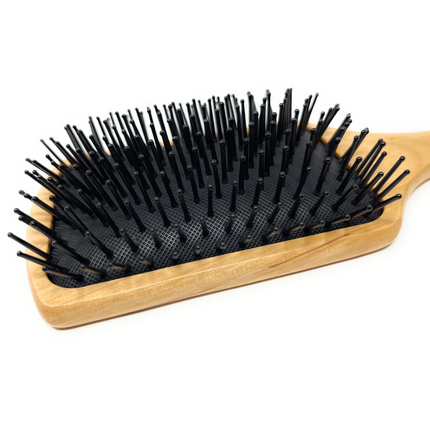 Scalpmaster 13-Rows Wood Rectangular Cushioned Paddle Hair Brush Flat Back Drying And Styling  1 Pc.