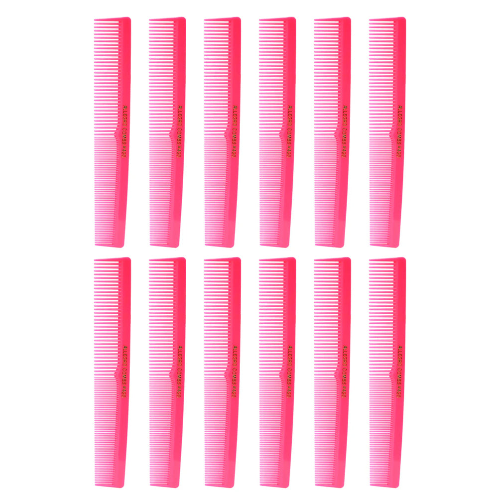 Allegro Combs 420 Barber Cutting Styling Comb Set - 12 count