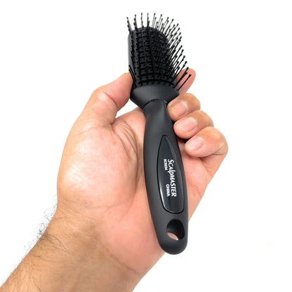 Scalpmaster Hair Brush Tunnel Vent Brush Ball-Tipped Rich Black Rubberized Finish 1 Pc.