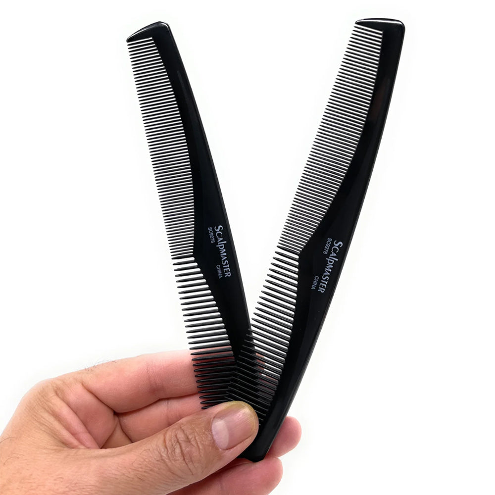 Scalpmaster 7.5 In. Barber Finishing Heat Resistant Comb Salon Men's Women's Combs Cutting Combs Pocket Combs 2 Pc.