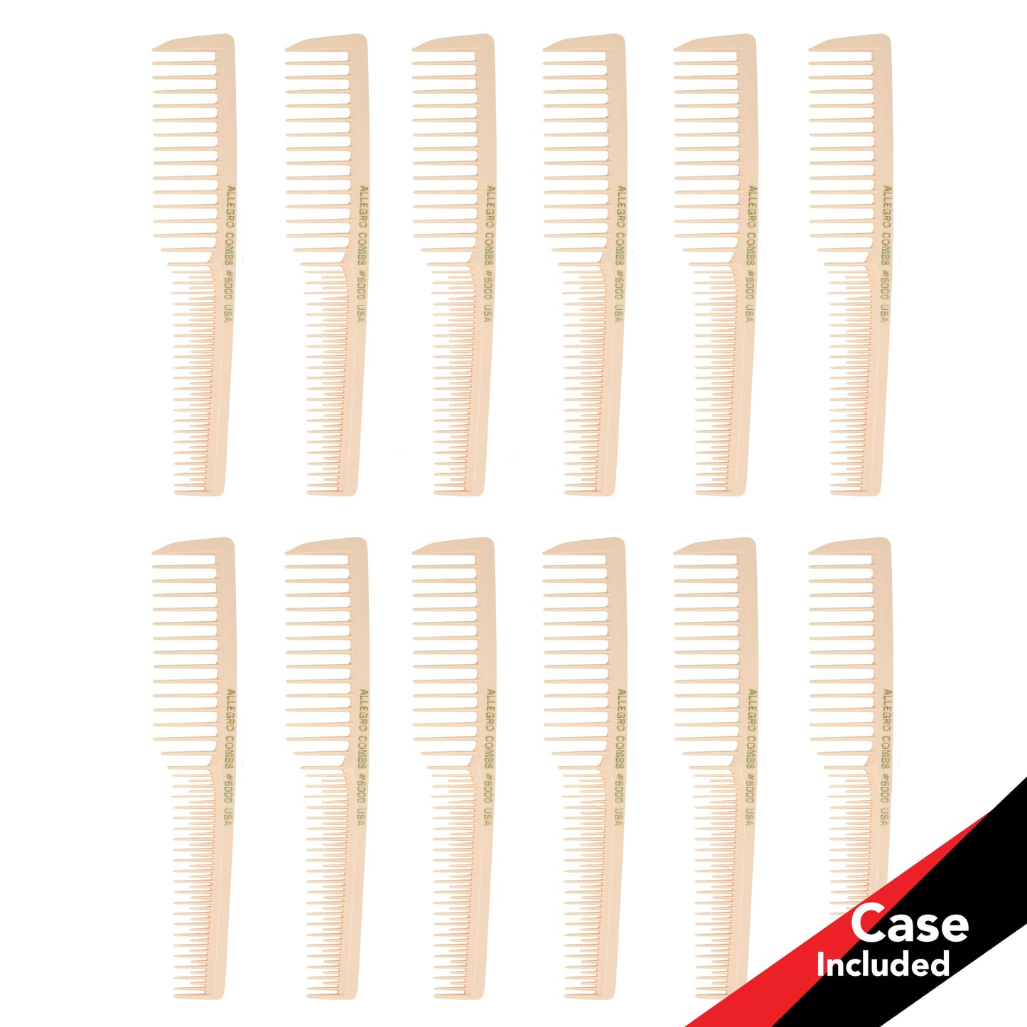 Allegro Combs #6000 Wide Tooth Teasing Vented Hair Combs 12 Cunt