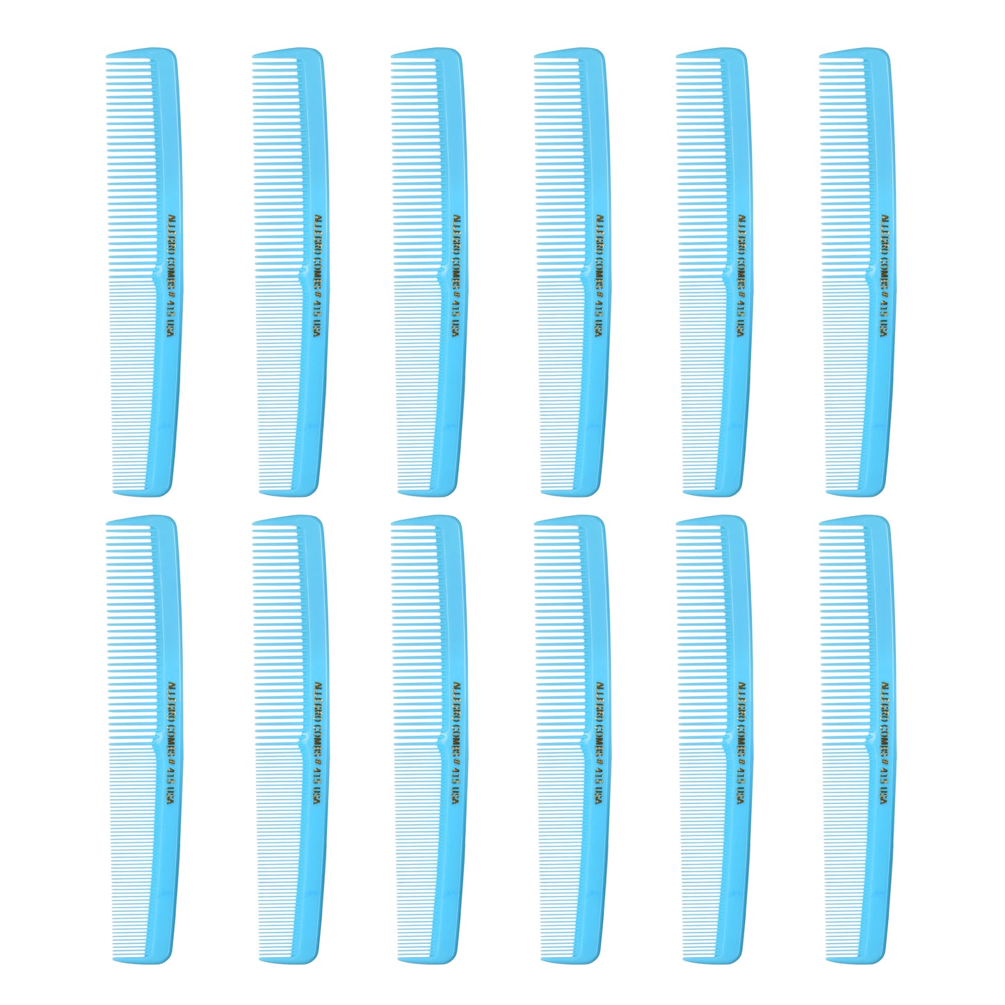 Allegro Combs #415 Barber Cutting Styling Hair Combs 12 Count