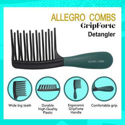 Allegro Gripforte Wide Tooth Detangler Comb - For Curly Hair, Women's Brush