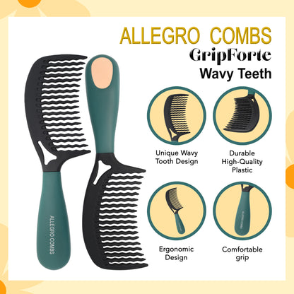 Allegro Combs Gripforte Wide Wavy Tooth Comb - Detangler For Curly Hair