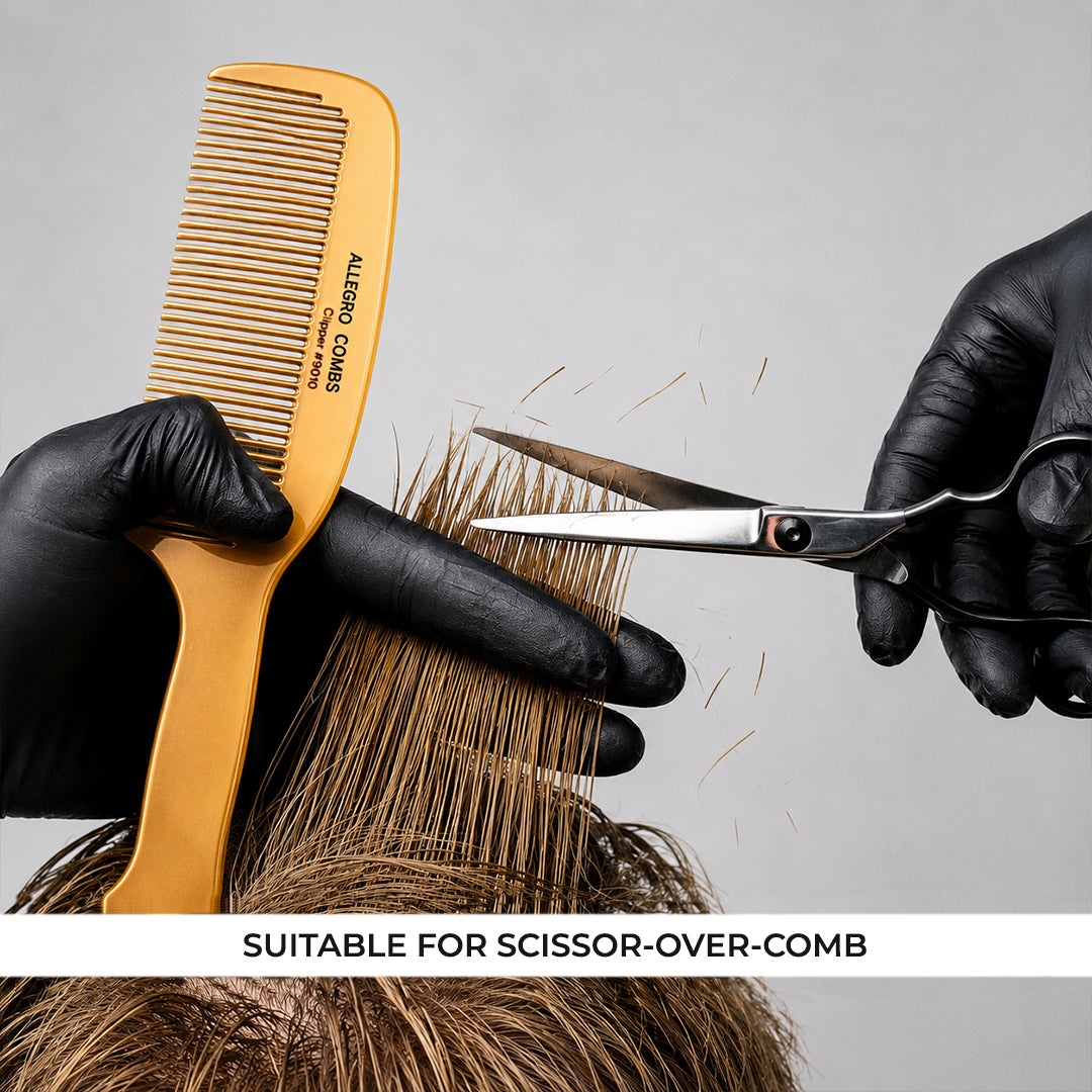 Allegro Combs Clipper #9010 Barber Comb with Handle, 9.2 in