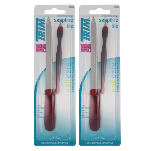 Trim Nail Care Sapphire File 6 In. with Cuticle Cleaner, 2 Sets